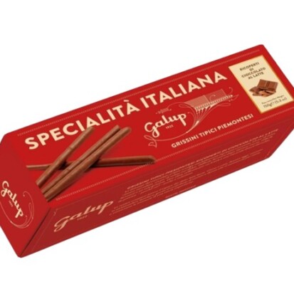 Grissini ricoperti di cioccolato al latte o fondente 'Galup'