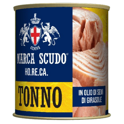 Tonno in latta olio di oliva 800g Marca Scudo
