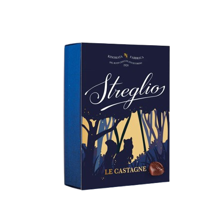 Astuccio regalo castagne di cioccolato  Streglio  100g